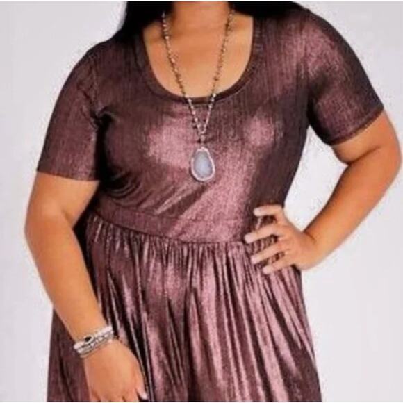 A Beautiful Soul by Altar'd State metallic shimmer wide leg jumpsuit, size C - Picture 2 of 12